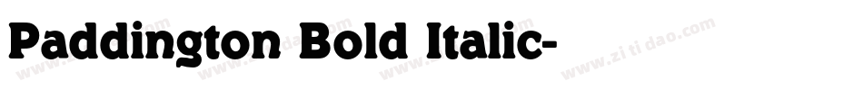 Paddington Bold Italic字体转换